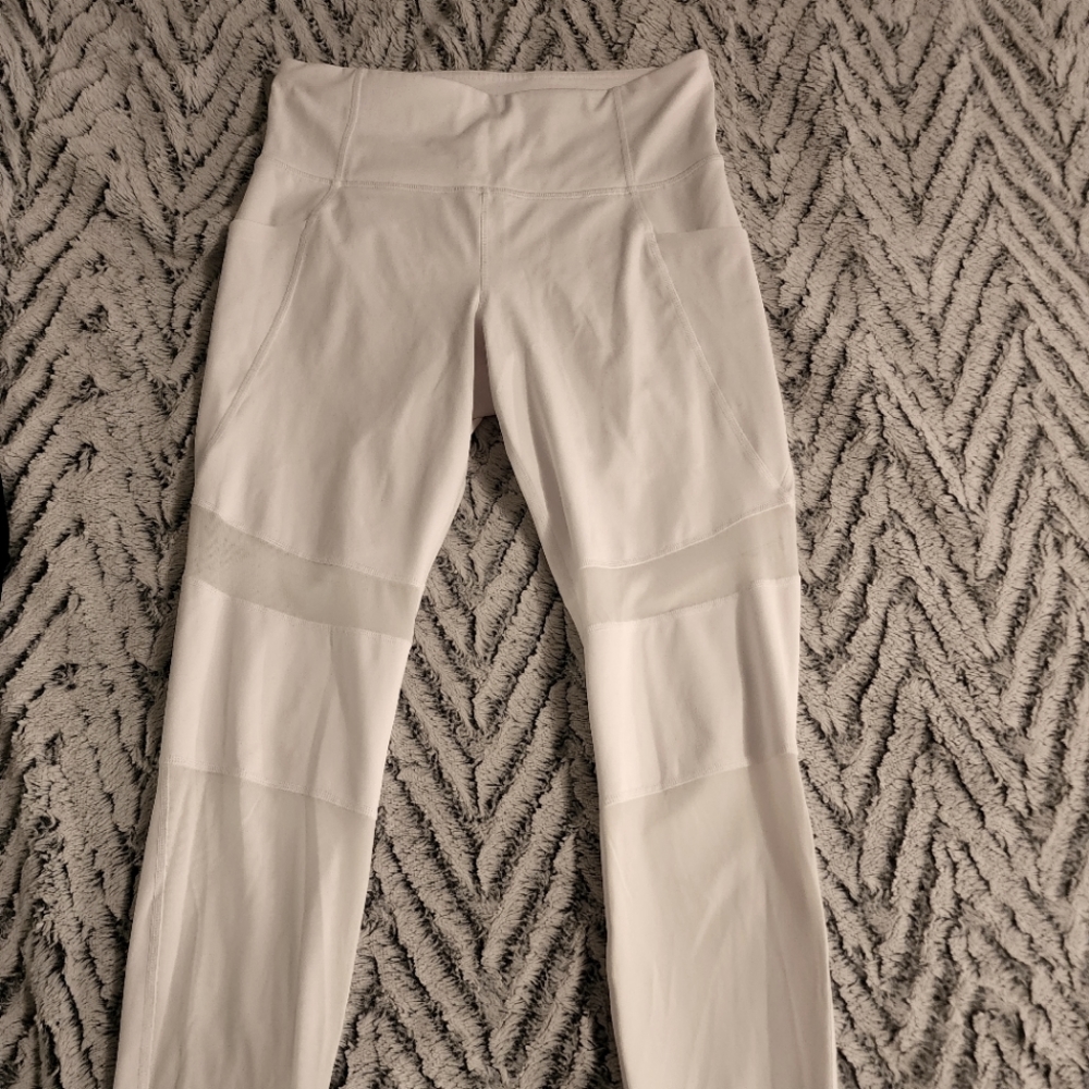 White full length Athleta leggings